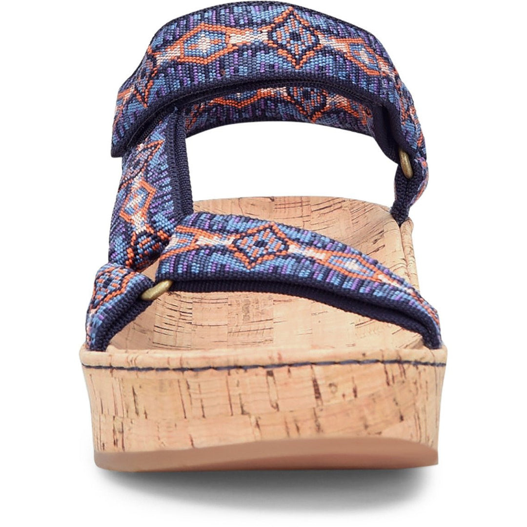 Born Sirena Sandal Navy Multicolor Fabric BR0035474 Cork Footbed Womens 7.5 Image 2