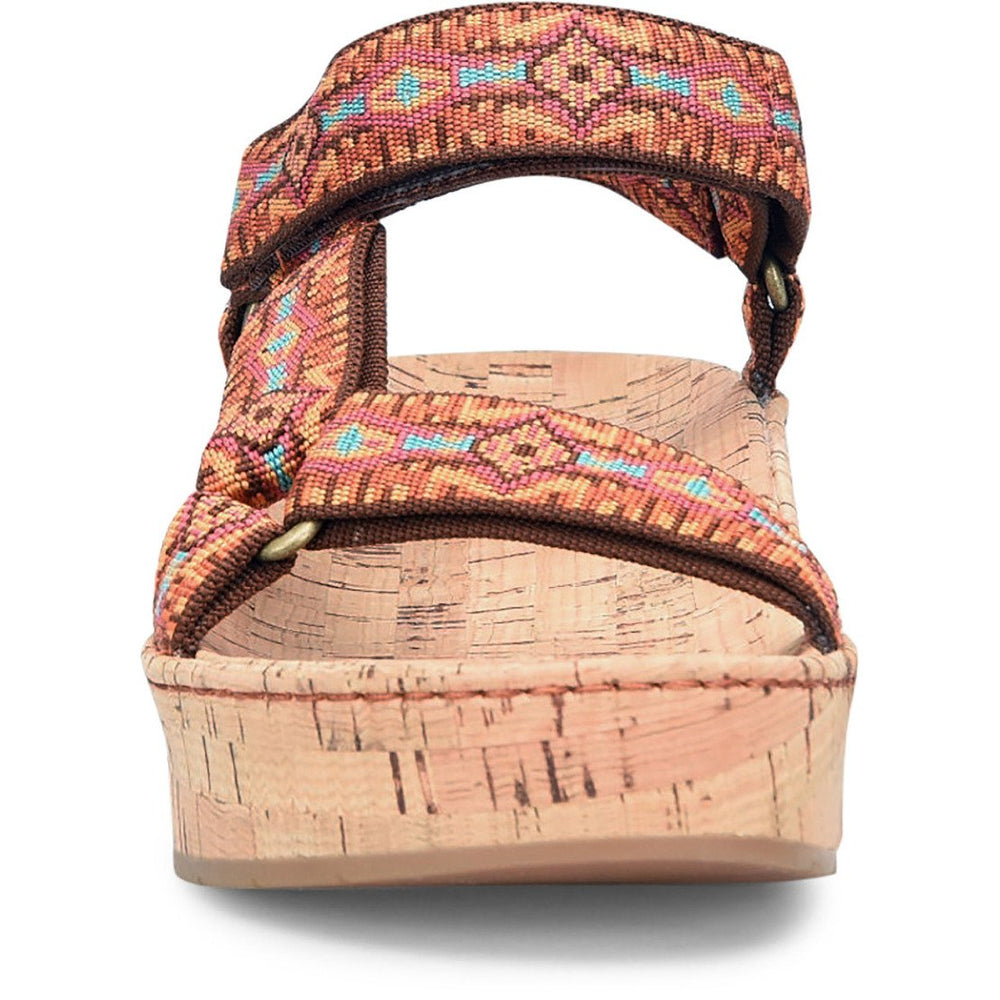 Born Sirena Sandal Orange Multicolor Fabric BR0035465 Cork Footbed Womens Size Image 2