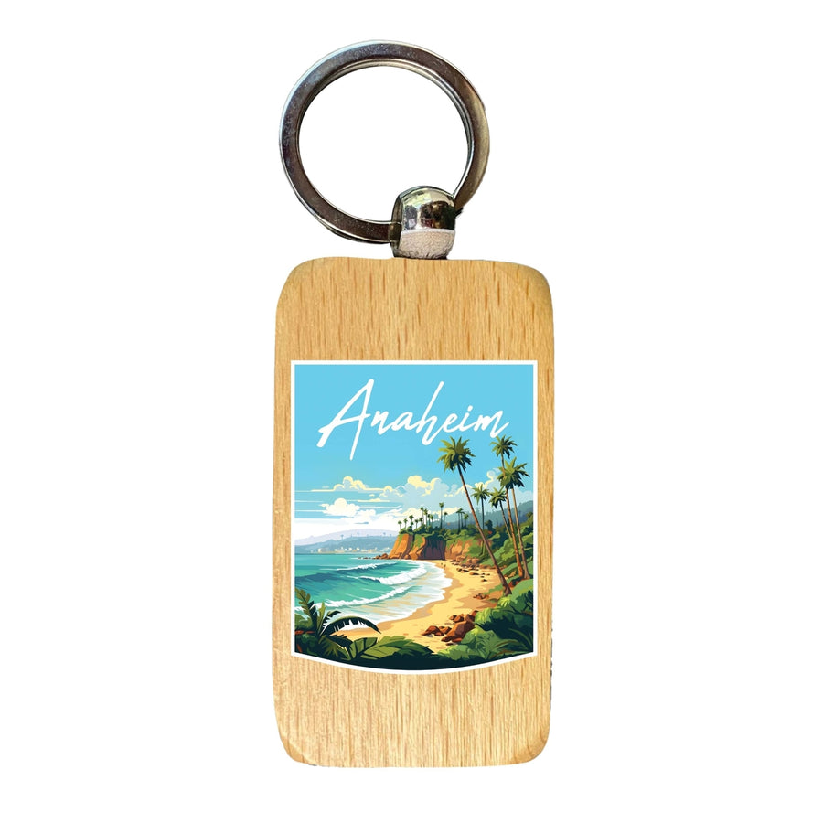 Anaheim California Design B Souvenir 2.5x1-Inch Souvenir Wooden Keychain Image 1