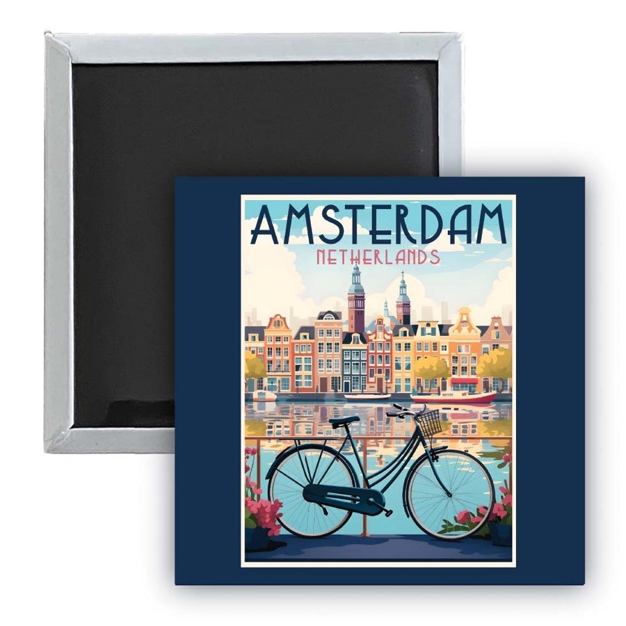 Amsterdam Netherlands Design A Souvenir 2.5 x 2.5-Inch Fridge Magnet Image 1