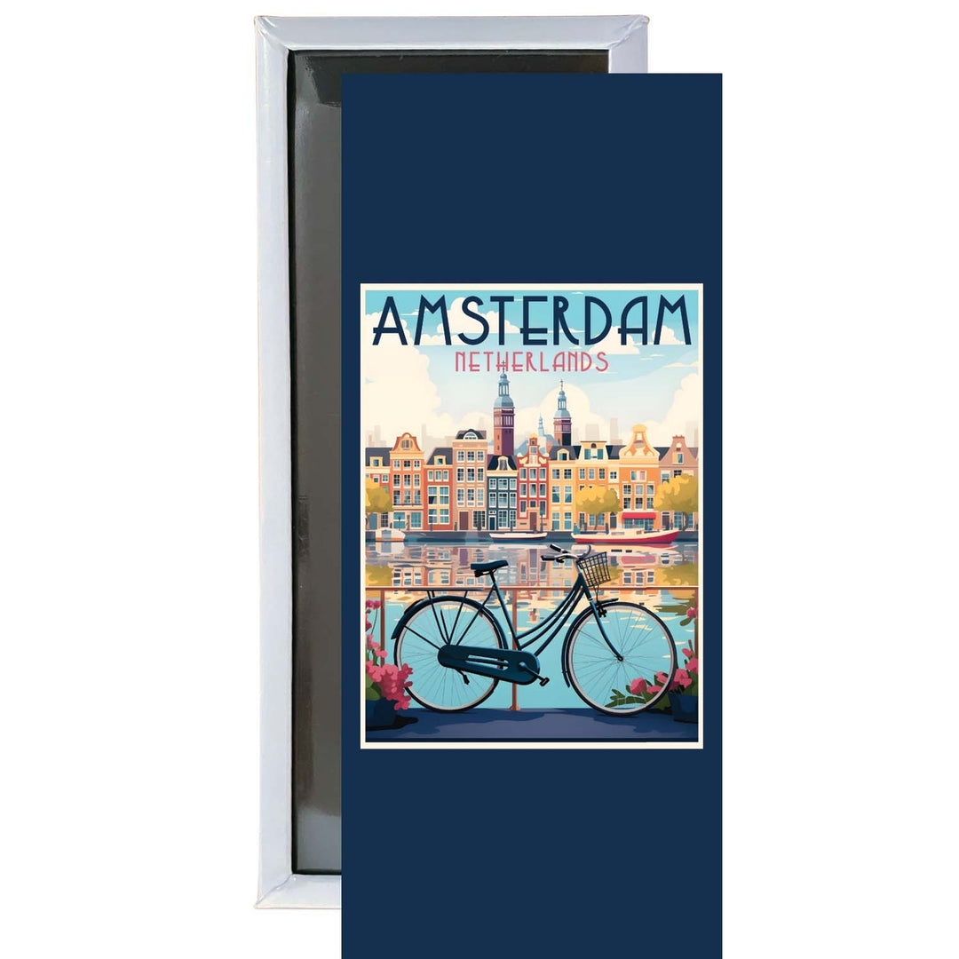 Amsterdam Netherlands Design A Souvenir Fridge Magnet 4.75 x 2 Inch Image 1