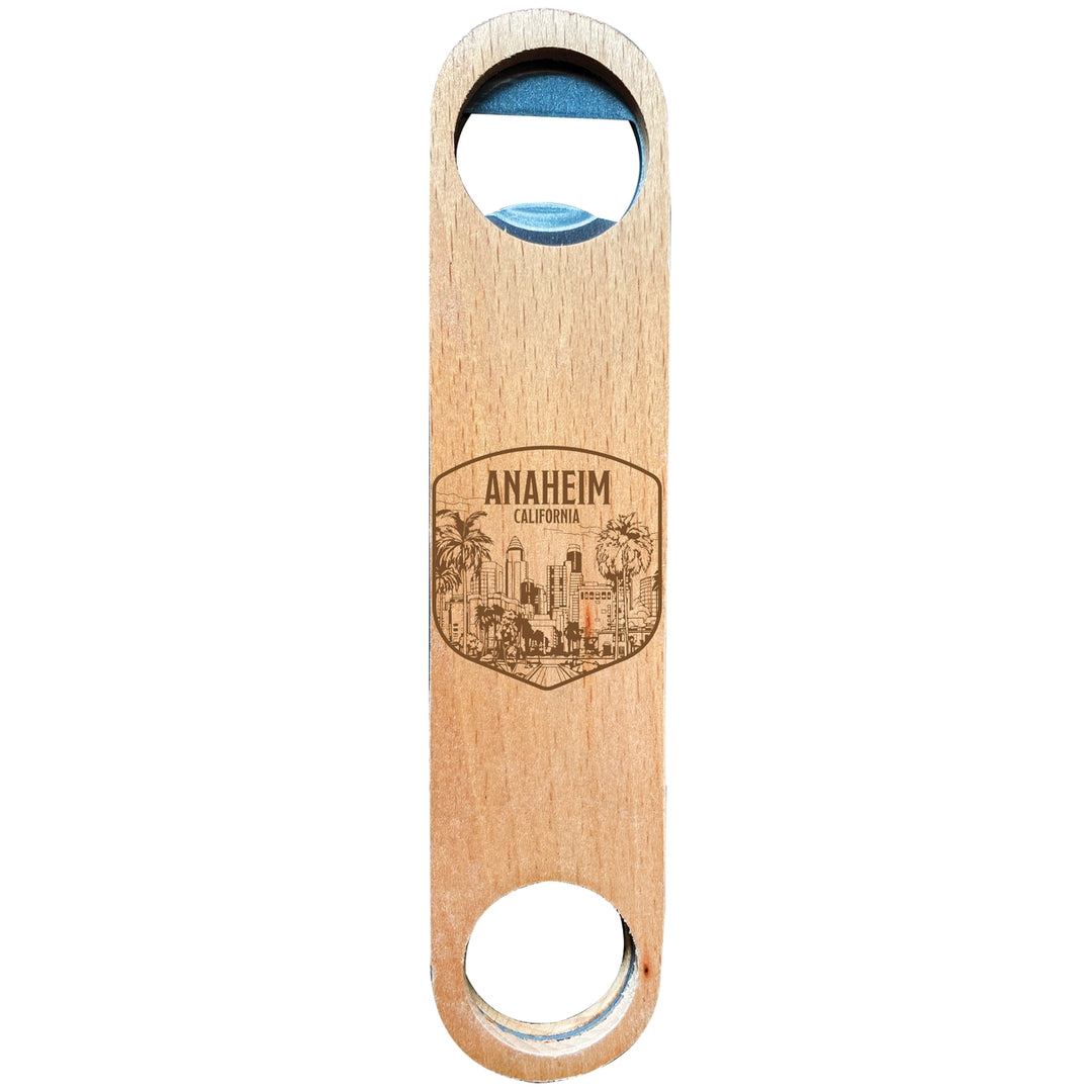 Anaheim California Souvenir Engraved Wooden Bottle Opener Image 1