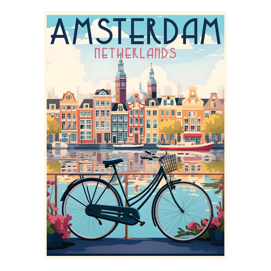 Amsterdam Netherlands Design A Souvenir Die Cut Flat Magnet Image 1