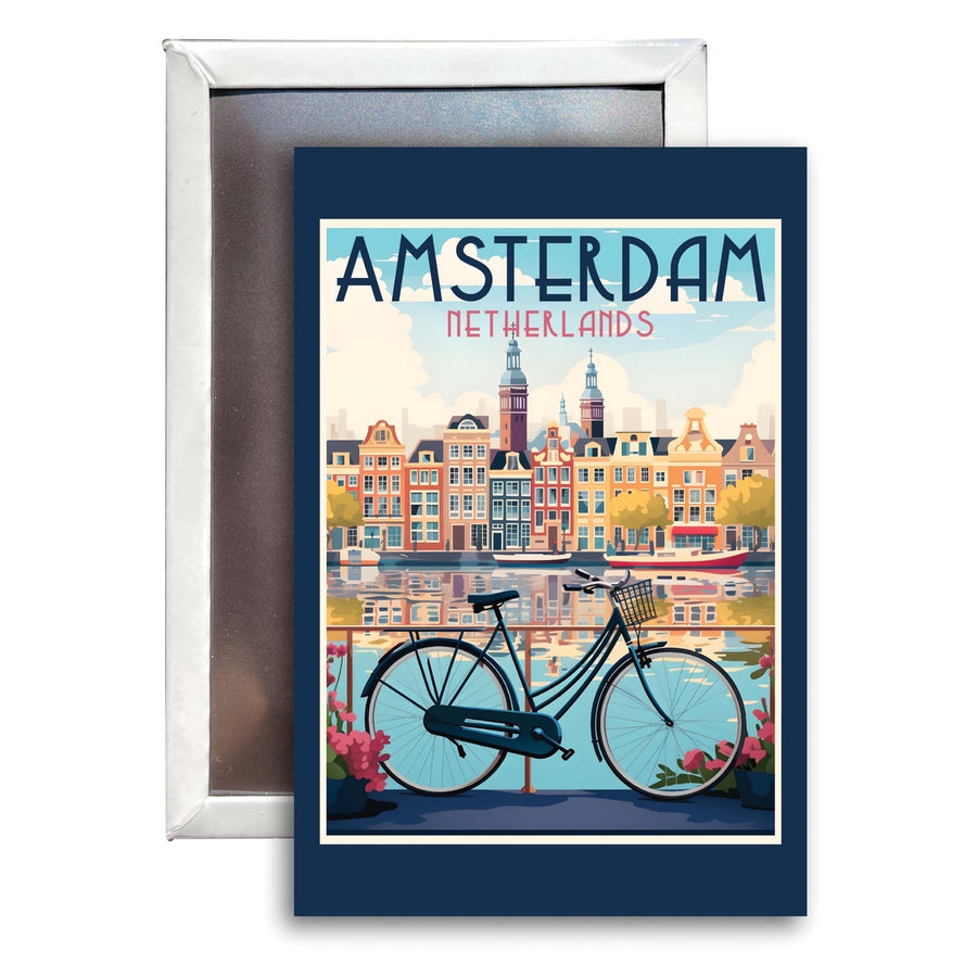 Amsterdam Netherlands Design A Souvenir Refrigerator Magnet 2.5"X3.5" Image 1