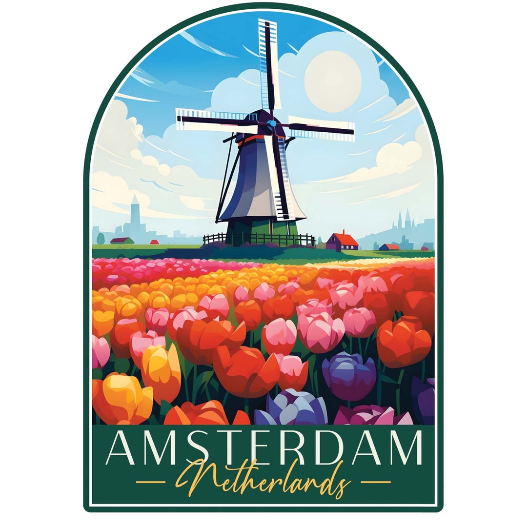 Amsterdam Netherlands Design B Souvenir Die Cut Flat Magnet Image 1