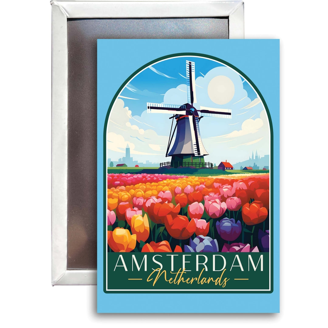 Amsterdam Netherlands Design B Souvenir 2x3-Inch Fridge Magnet Image 1