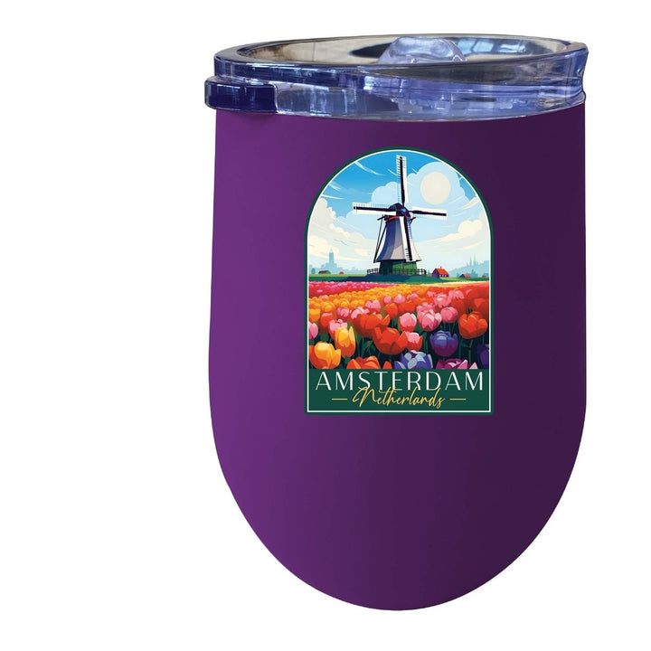 Amsterdam Netherlands Design B Souvenir 12 oz Insulated Wine Stainless Steel Tumbler Image 3