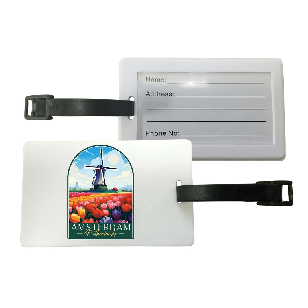 Amsterdam Netherlands Design B Souvenir Luggage Tag Image 1