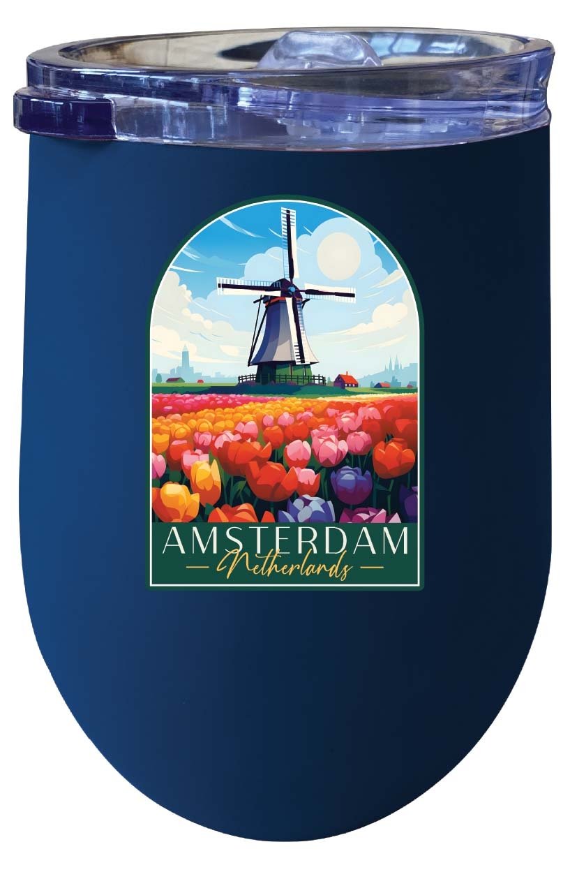 Amsterdam Netherlands Design B Souvenir 12 oz Insulated Wine Stainless Steel Tumbler Image 4