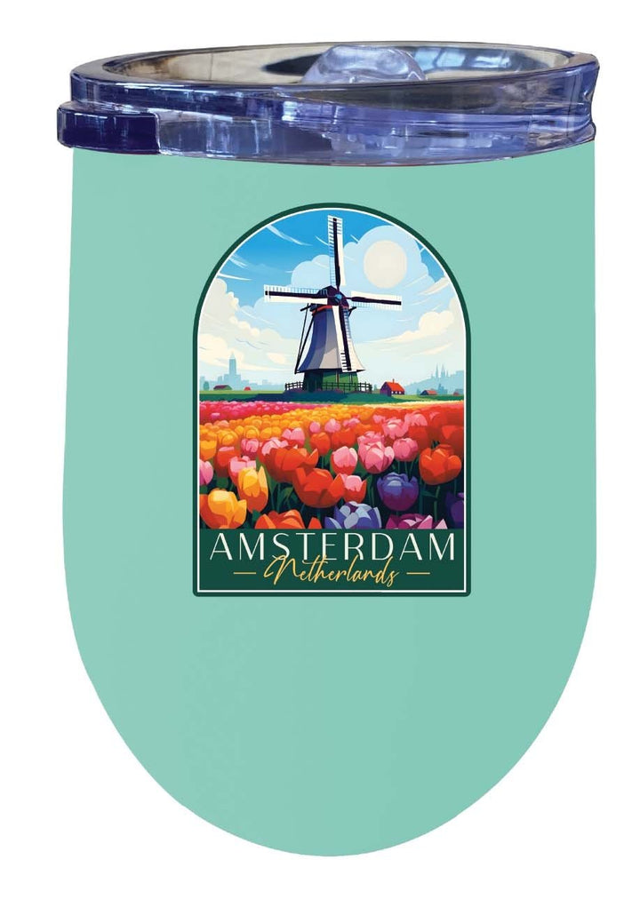 Amsterdam Netherlands Design B Souvenir 12 oz Insulated Wine Stainless Steel Tumbler Image 4