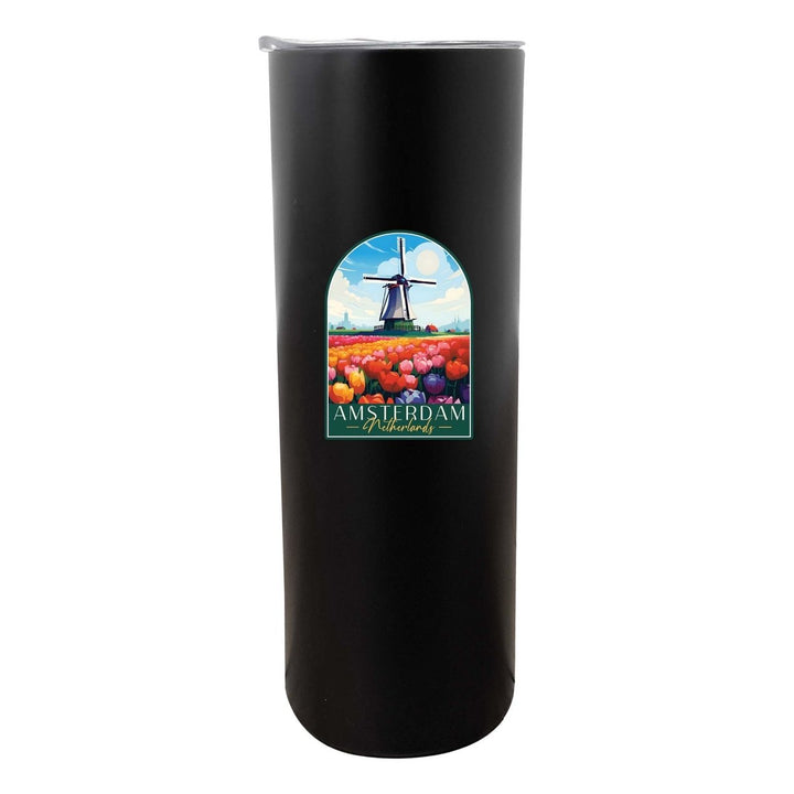 Amsterdam Netherlands Design B Souvenir 20 oz Insulated Stainless Steel Skinny Tumbler Image 1