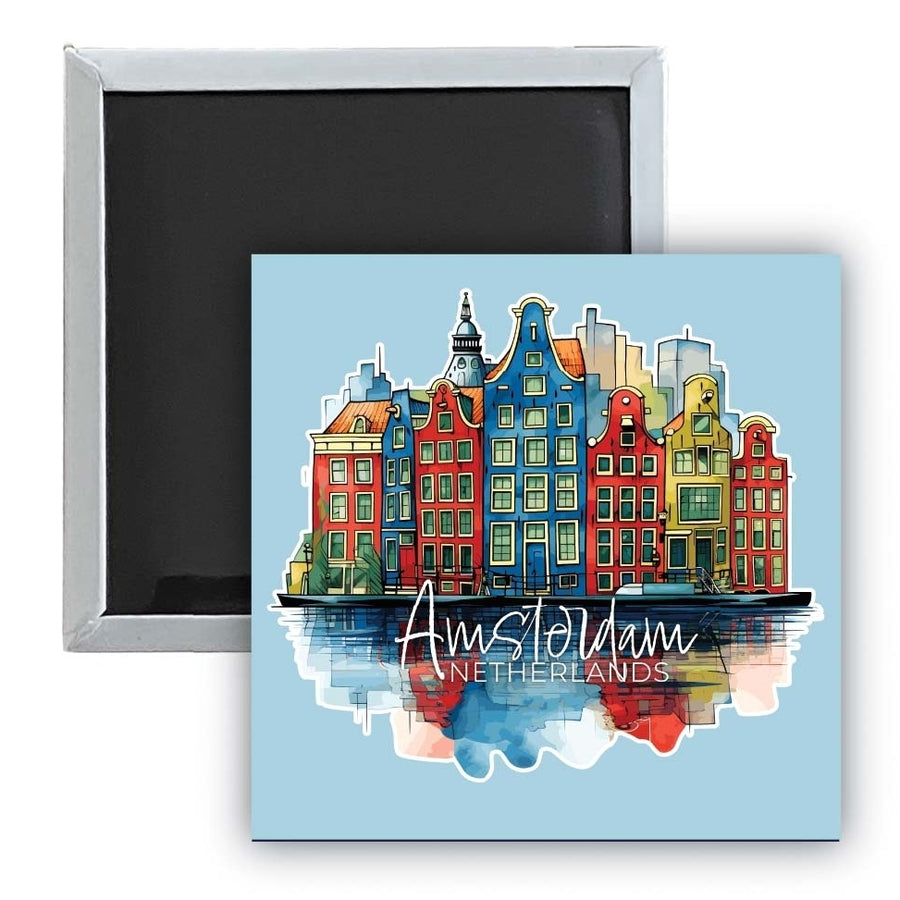 Amsterdam Netherlands Design C Souvenir 2.5 x 2.5-Inch Fridge Magnet Image 1