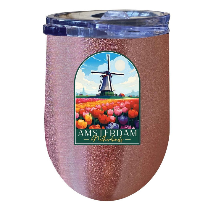 Amsterdam Netherlands Design B Souvenir 12 oz Insulated Wine Stainless Steel Tumbler Image 7