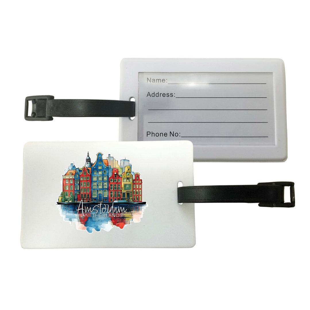 Amsterdam Netherlands Design C Souvenir Luggage Tag Image 1