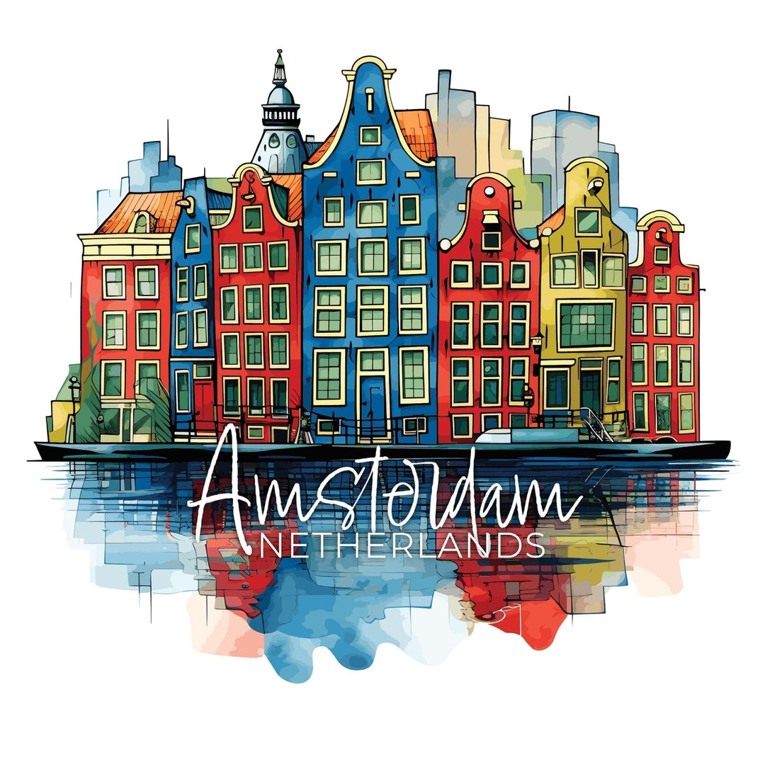 Amsterdam Netherlands Design C Souvenir Die Cut Flat Magnet Image 1