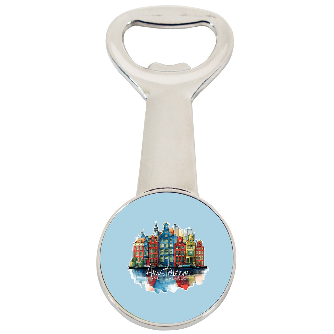 Amsterdam Netherlands Design C Souvenir Magnetic Bottle Opener Image 1