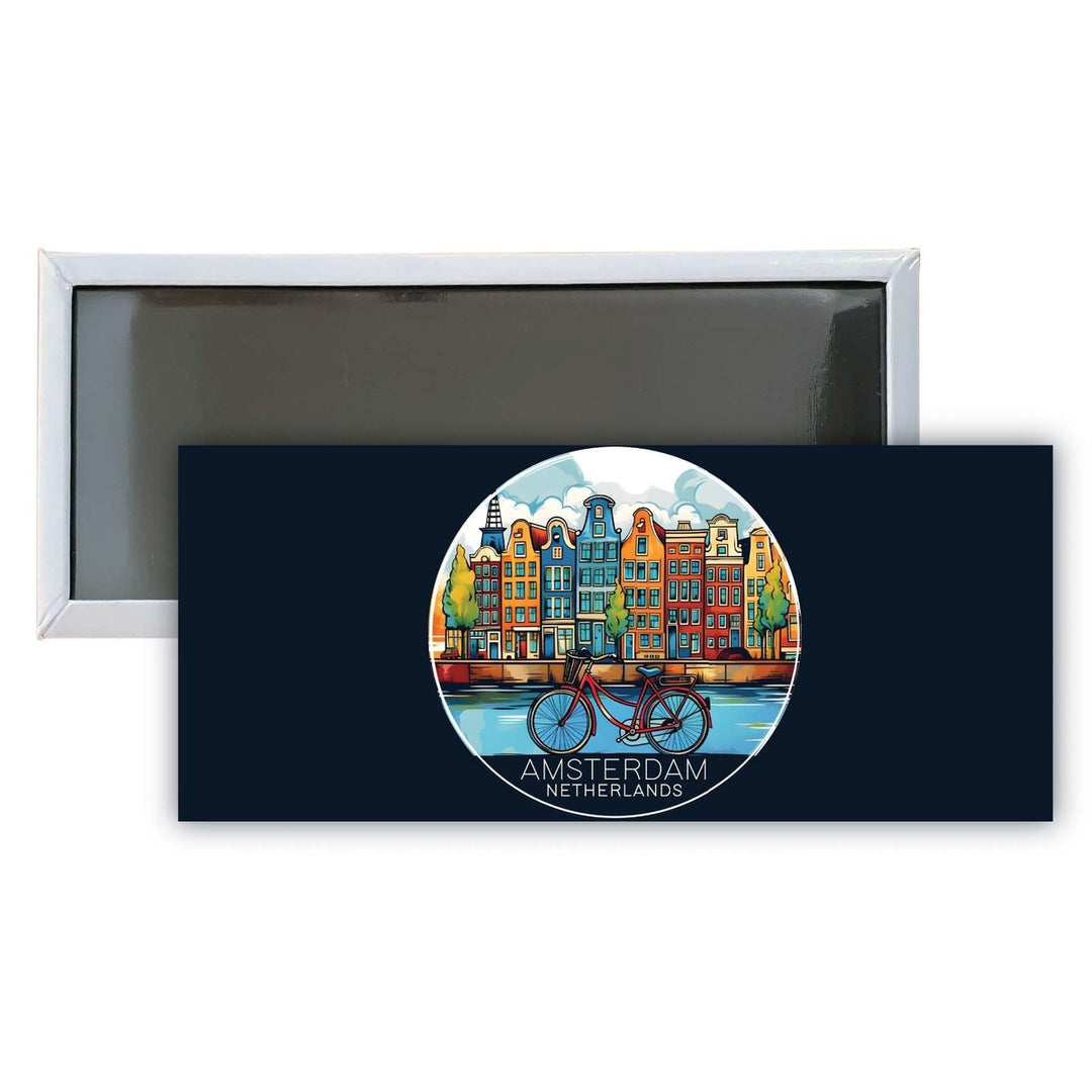 Amsterdam Netherlands Design D Souvenir Fridge Magnet 4.75 x 2 Inch Image 1