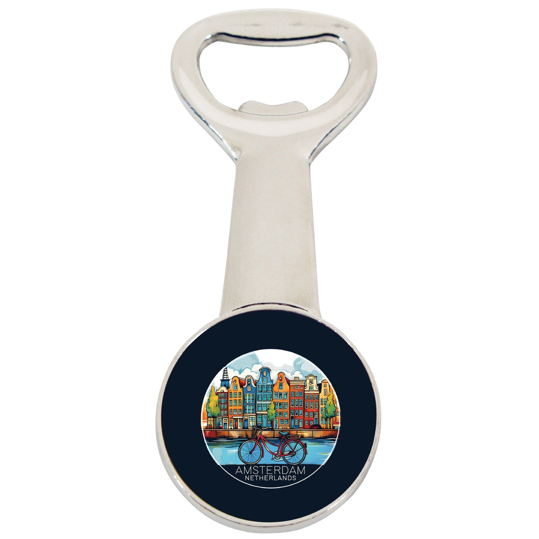 Amsterdam Netherlands Design D Souvenir Magnetic Bottle Opener Image 1