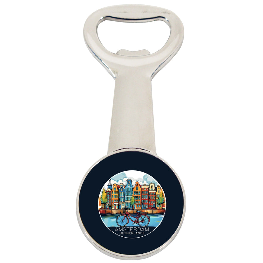 Amsterdam Netherlands Design D Souvenir Magnetic Bottle Opener Image 1