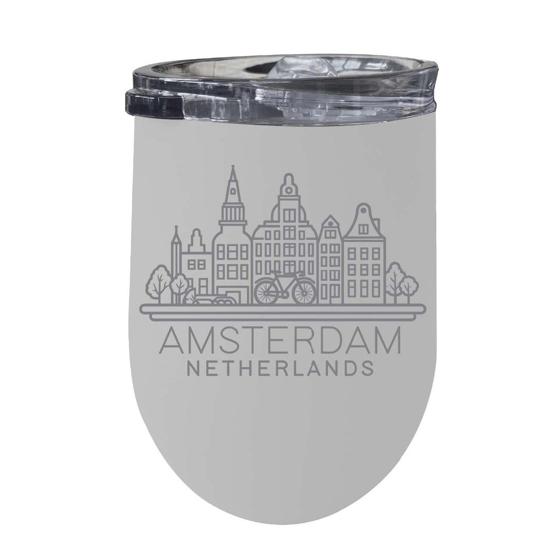 Amsterdam Netherlands Souvenir 12 oz Engraved Insulated Wine Stainless Steel Tumbler Image 6