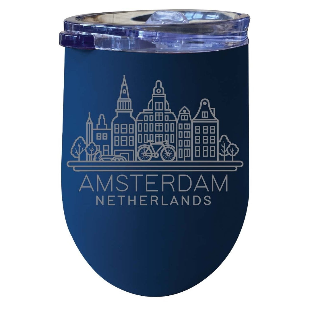 Amsterdam Netherlands Souvenir 12 oz Engraved Insulated Wine Stainless Steel Tumbler Image 1