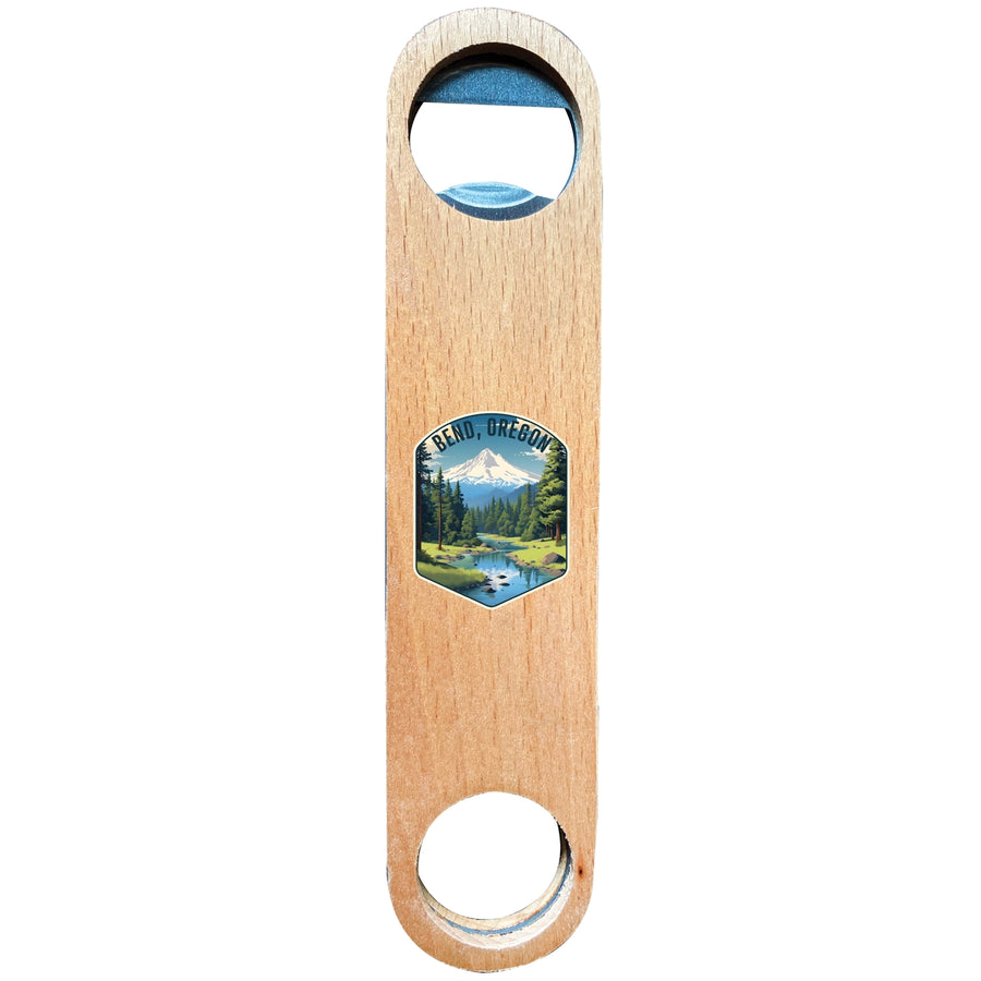 Bend Oregon Design B Souvenir Wooden Bottle Opener Image 1