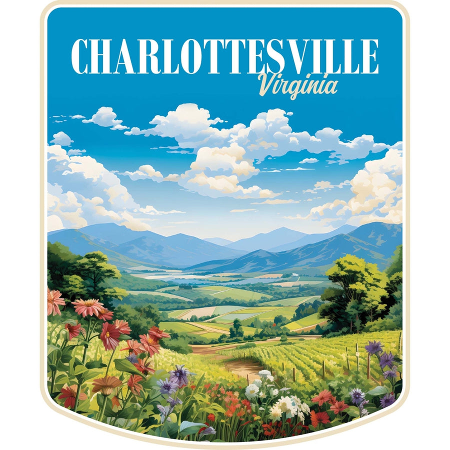 Charlottesville Virginia Design A Souvenir Die Cut Flat Magnet Image 1