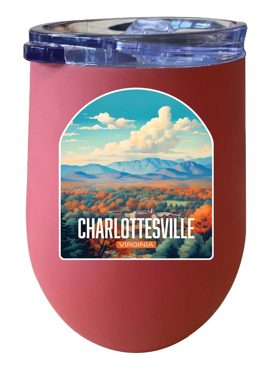 Charlottesville Virginia Design B Souvenir 12 oz Insulated Wine Stainless Steel Tumbler Image 2