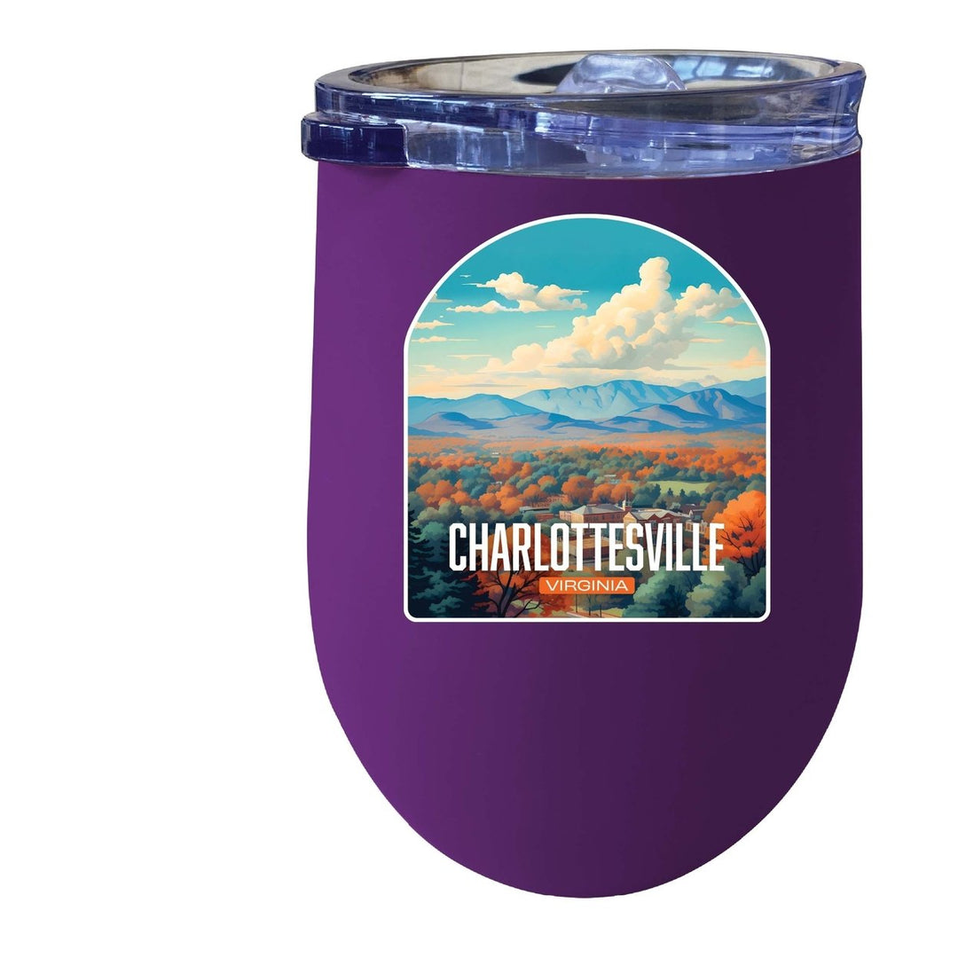 Charlottesville Virginia Design B Souvenir 12 oz Insulated Wine Stainless Steel Tumbler Image 3