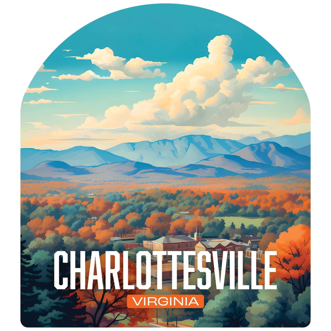 Charlottesville Virginia Design B Souvenir Die Cut Flat Magnet Image 1