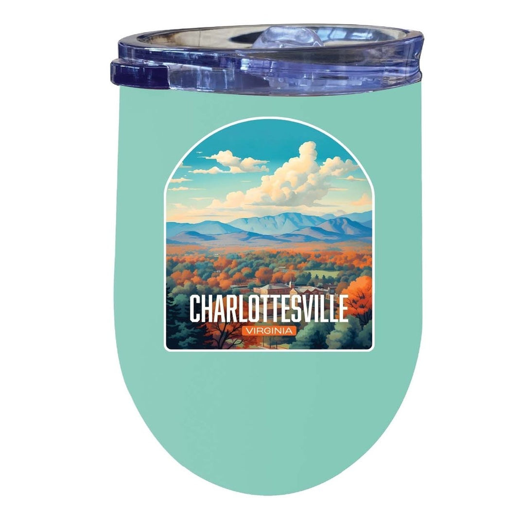 Charlottesville Virginia Design B Souvenir 12 oz Insulated Wine Stainless Steel Tumbler Image 1