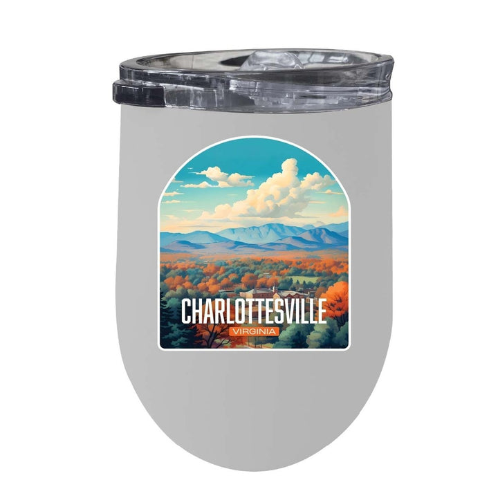 Charlottesville Virginia Design B Souvenir 12 oz Insulated Wine Stainless Steel Tumbler Image 8