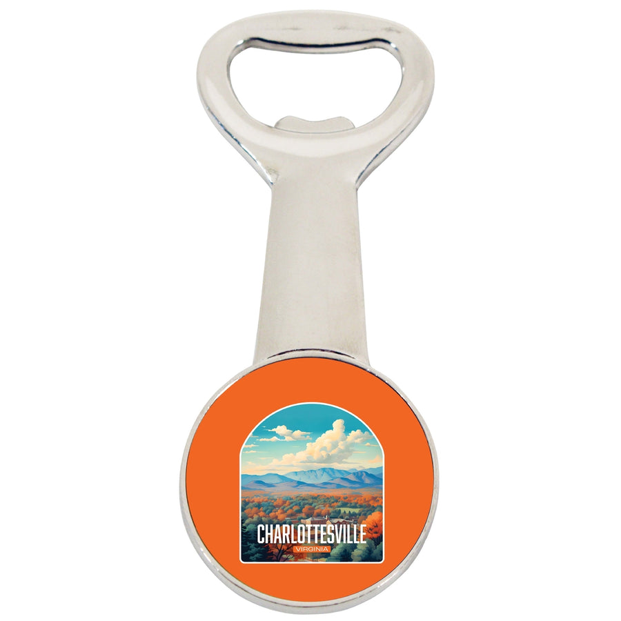 Charlottesville Virginia Design B Souvenir Magnetic Bottle Opener Image 1