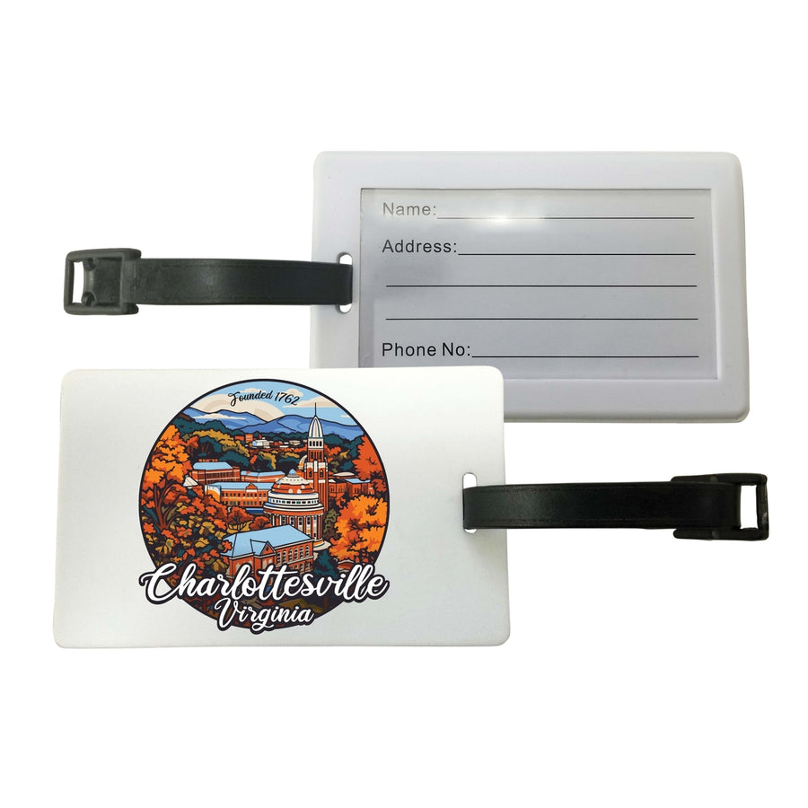 Charlottesville Virginia Design C Souvenir Luggage Tag Image 1