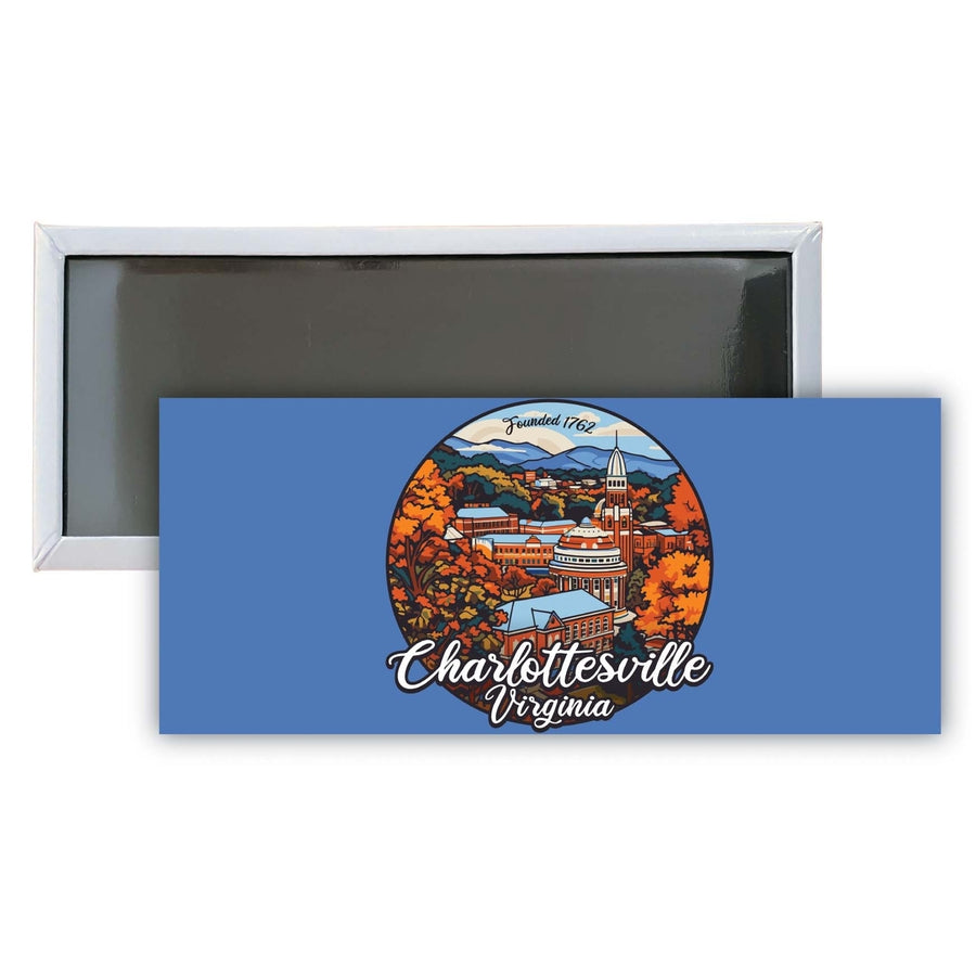 Charlottesville Virginia Design C Souvenir Fridge Magnet 4.75 x 2 Inch Image 1