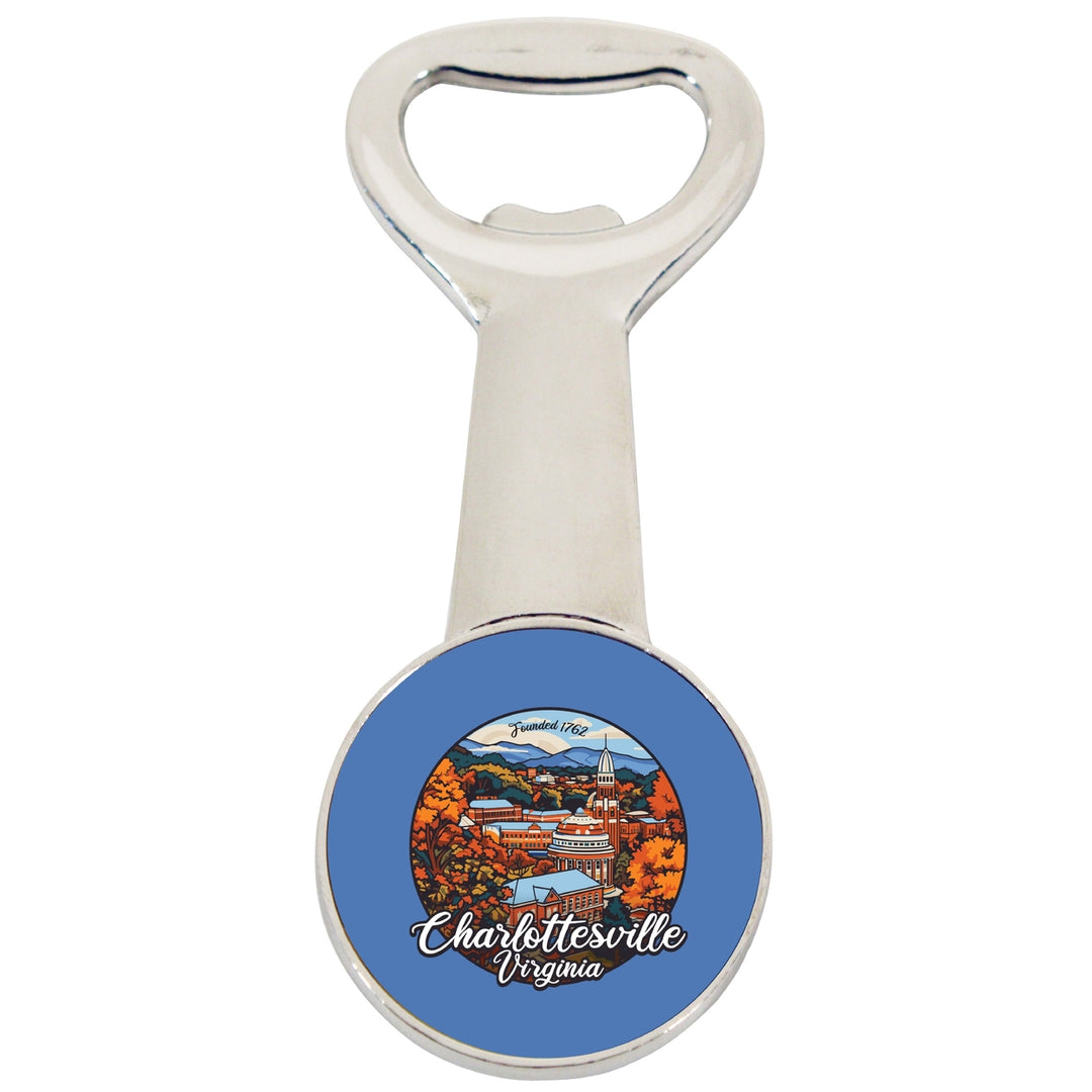 Charlottesville Virginia Design C Souvenir Magnetic Bottle Opener Image 1