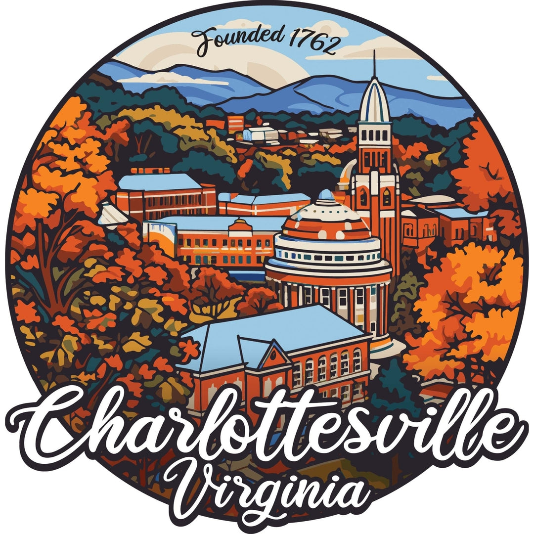 Charlottesville Virginia Design C Souvenir Die Cut Flat Magnet Image 1