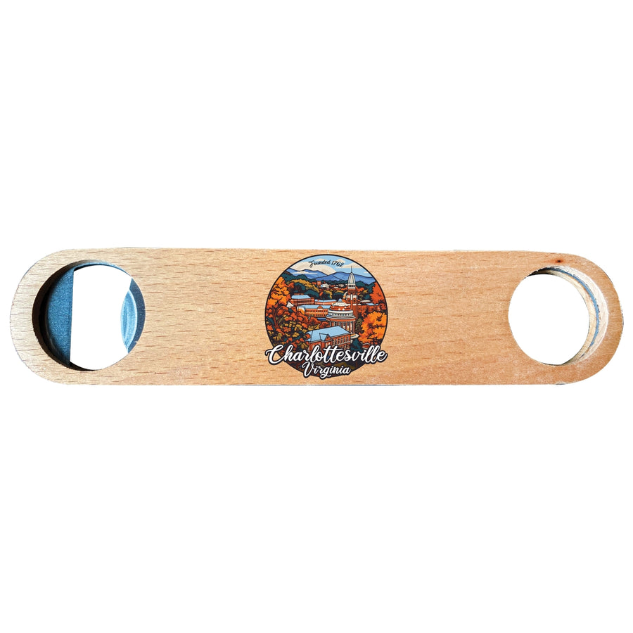 Charlottesville Virginia Design C Souvenir Wooden Bottle Opener Image 1