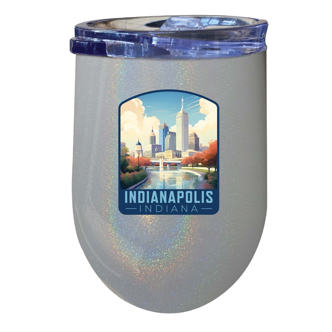 Indianapolis Indiana Design A Souvenir 12 oz Insulated Wine Stainless Steel Tumbler Image 4