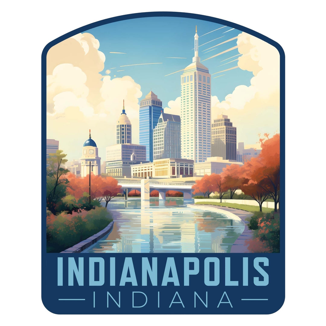 Indianapolis Indiana Design A Souvenir Die Cut Flat Magnet Image 1