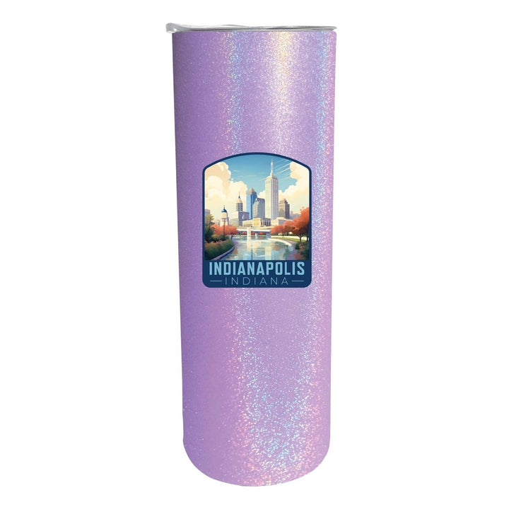 Indianapolis Indiana Design A Souvenir 20 oz Insulated Stainless Steel Skinny Tumbler Image 1