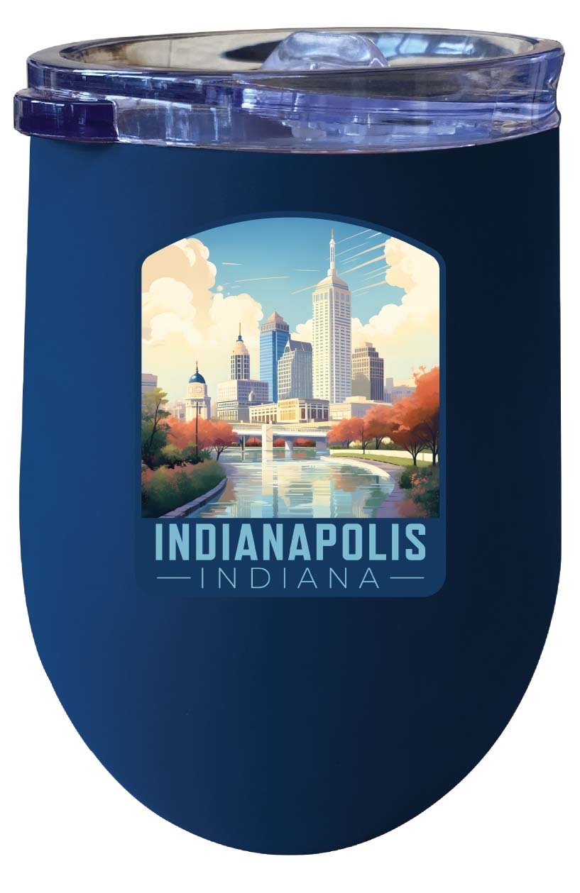 Indianapolis Indiana Design A Souvenir 12 oz Insulated Wine Stainless Steel Tumbler Image 4