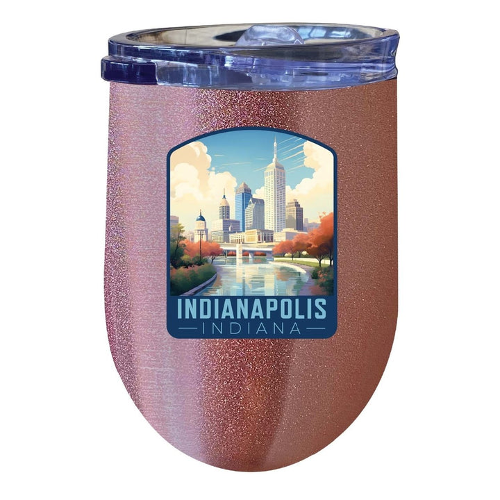 Indianapolis Indiana Design A Souvenir 12 oz Insulated Wine Stainless Steel Tumbler Image 6