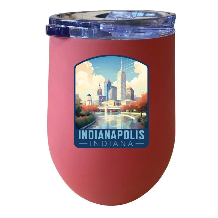 Indianapolis Indiana Design A Souvenir 12 oz Insulated Wine Stainless Steel Tumbler Image 8