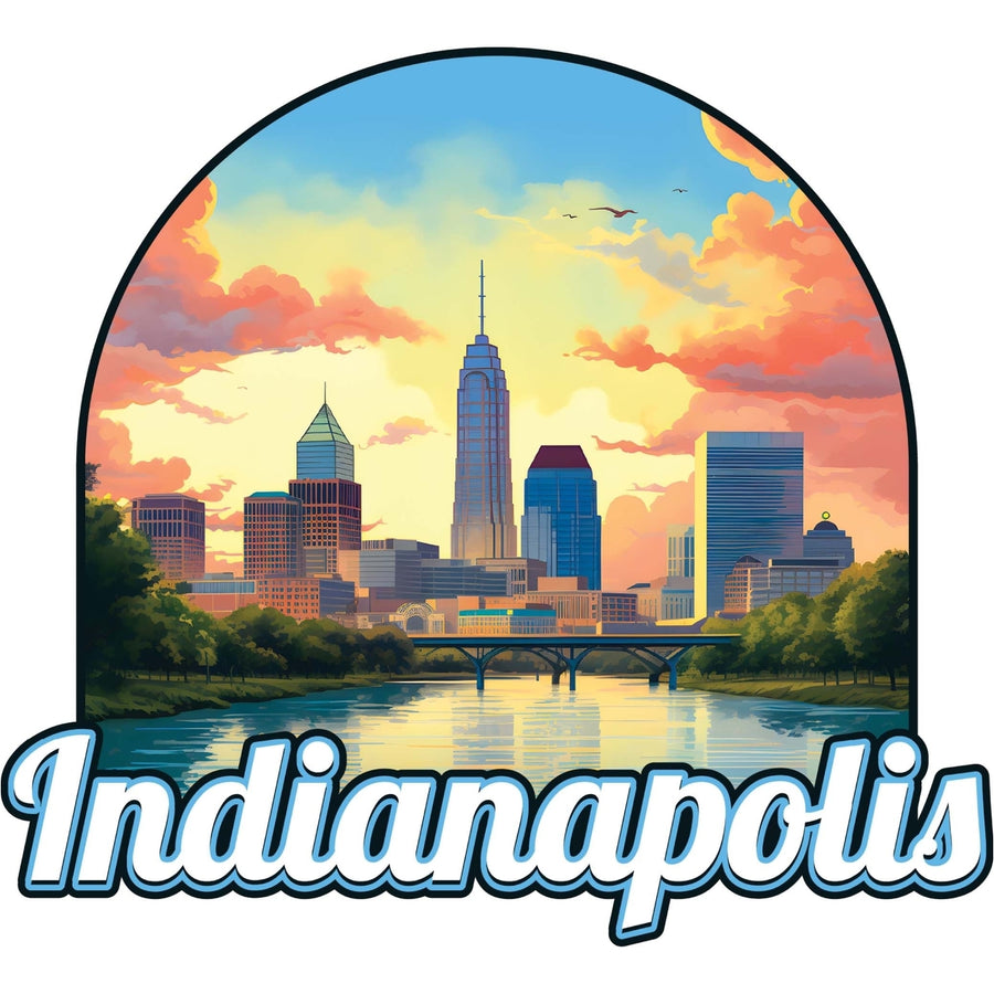 Indianapolis Indiana Design B Souvenir Die Cut Flat Magnet Image 1