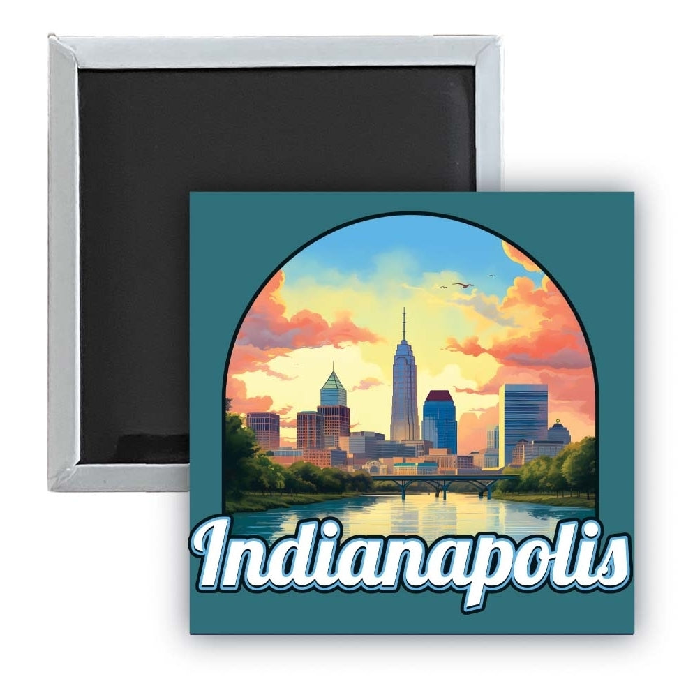 Indianapolis Indiana Design B Souvenir 2.5 x 2.5-Inch Fridge Magnet Image 1