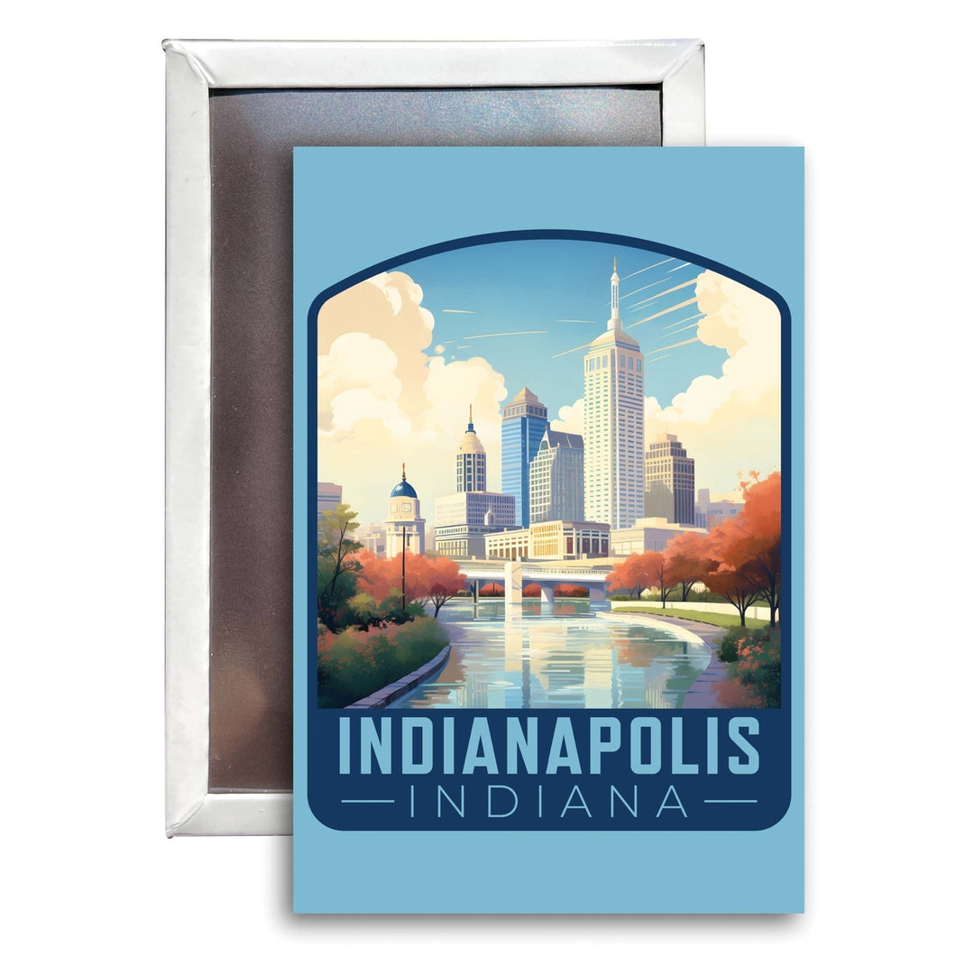 Indianapolis Indiana Design A Souvenir Refrigerator Magnet 2.5"X3.5" Image 1