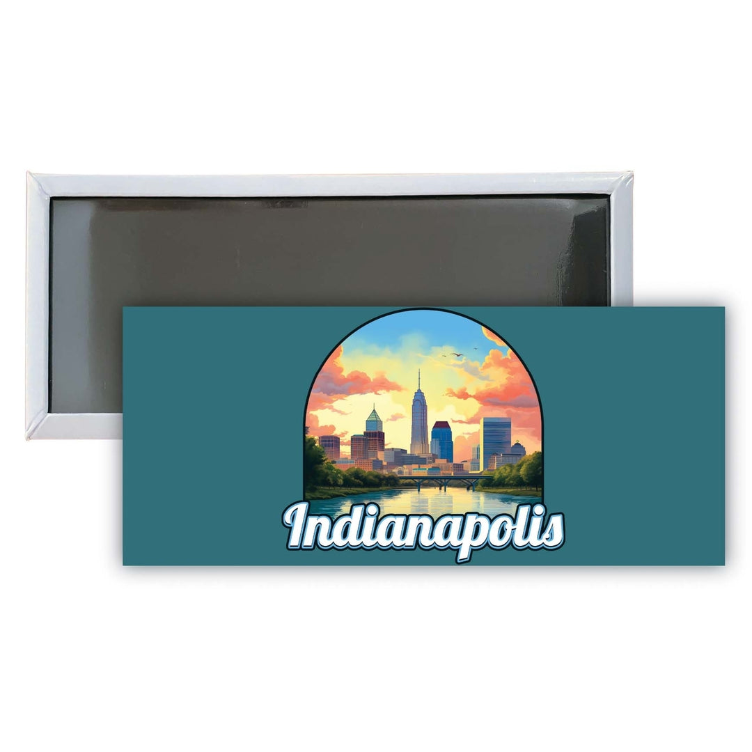 Indianapolis Indiana Design B Souvenir Fridge Magnet 4.75 x 2 Inch Image 1