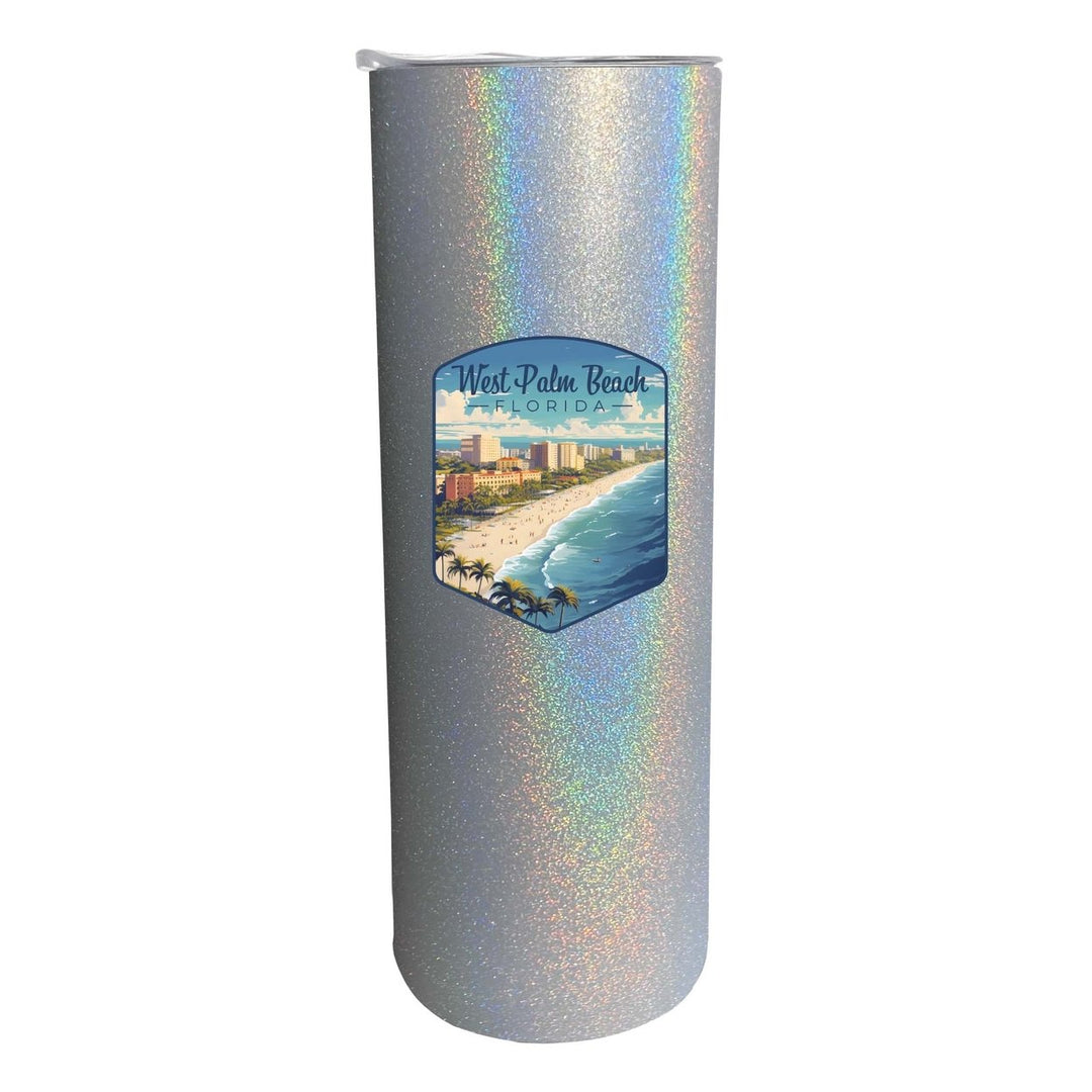 West Palm Beach Florida Design A Souvenir 20 oz Insulated Stainless Steel Skinny Tumbler Image 1