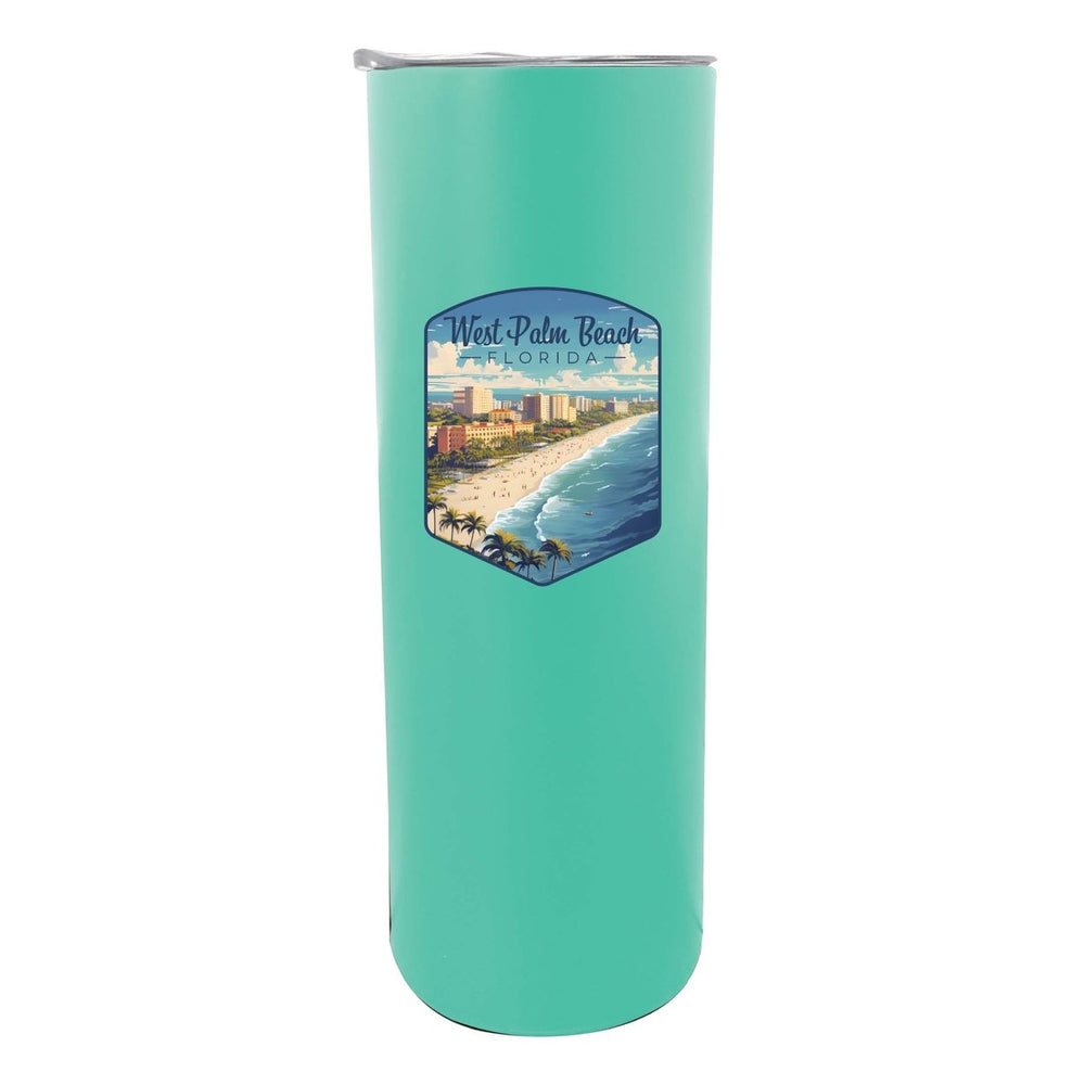 West Palm Beach Florida Design A Souvenir 20 oz Insulated Stainless Steel Skinny Tumbler Image 2